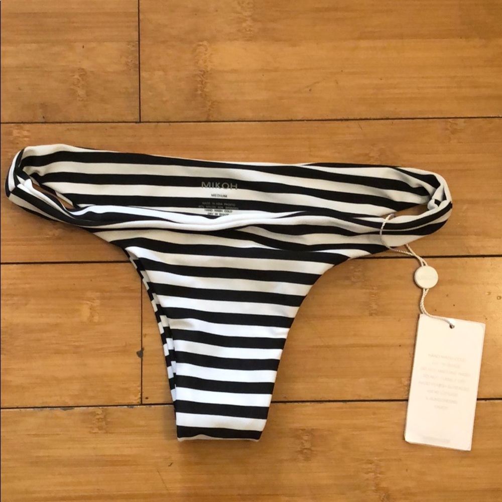 Mikoh bikini bottom in black and white stripes